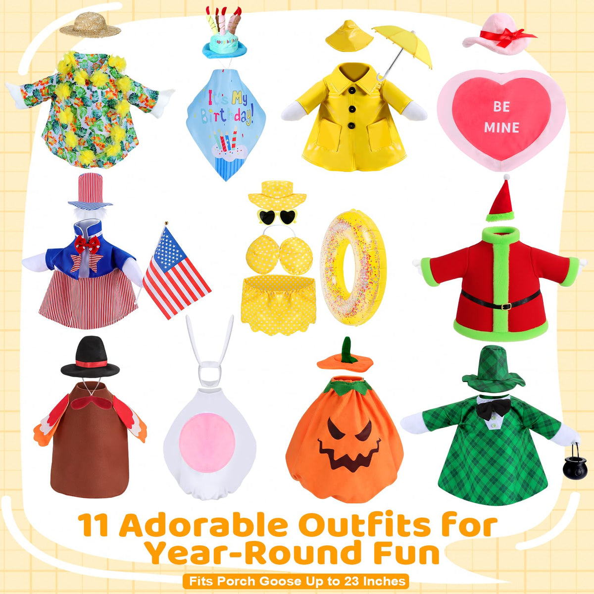 HotQueen Christmas goose outfit brings festive colors to outdoor decor.
