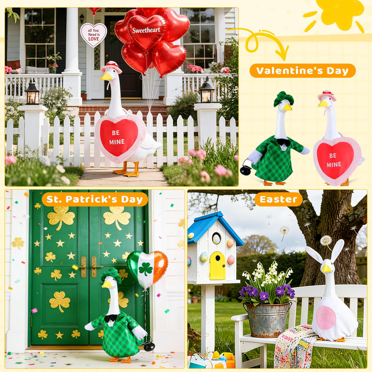 HotQueen Easter bunny goose outfit brightens spring garden decor.