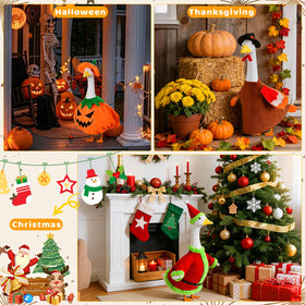 HotQueen Halloween pumpkin goose outfit creates festive porch scenes.