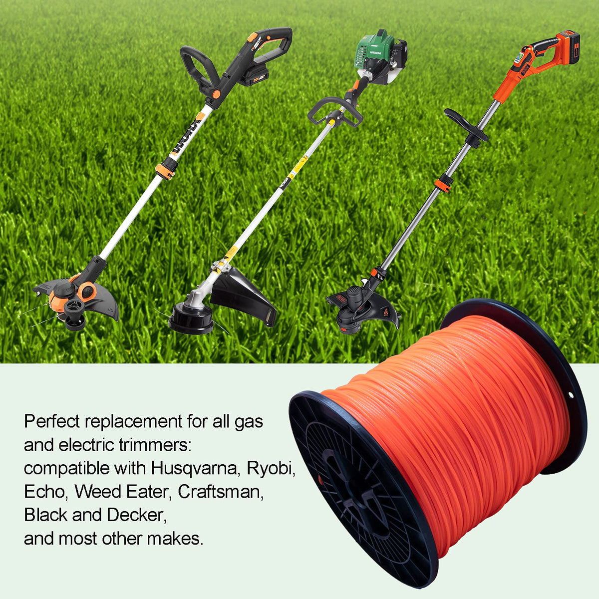 HOTS 855 ft spool enables fewer refills during jobs.