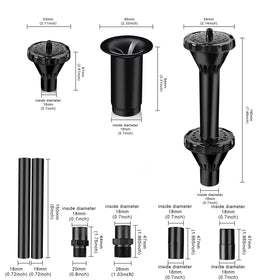 Hottche Mushroom pattern fountain nozzle forms a smooth dome spray for koi ponds.