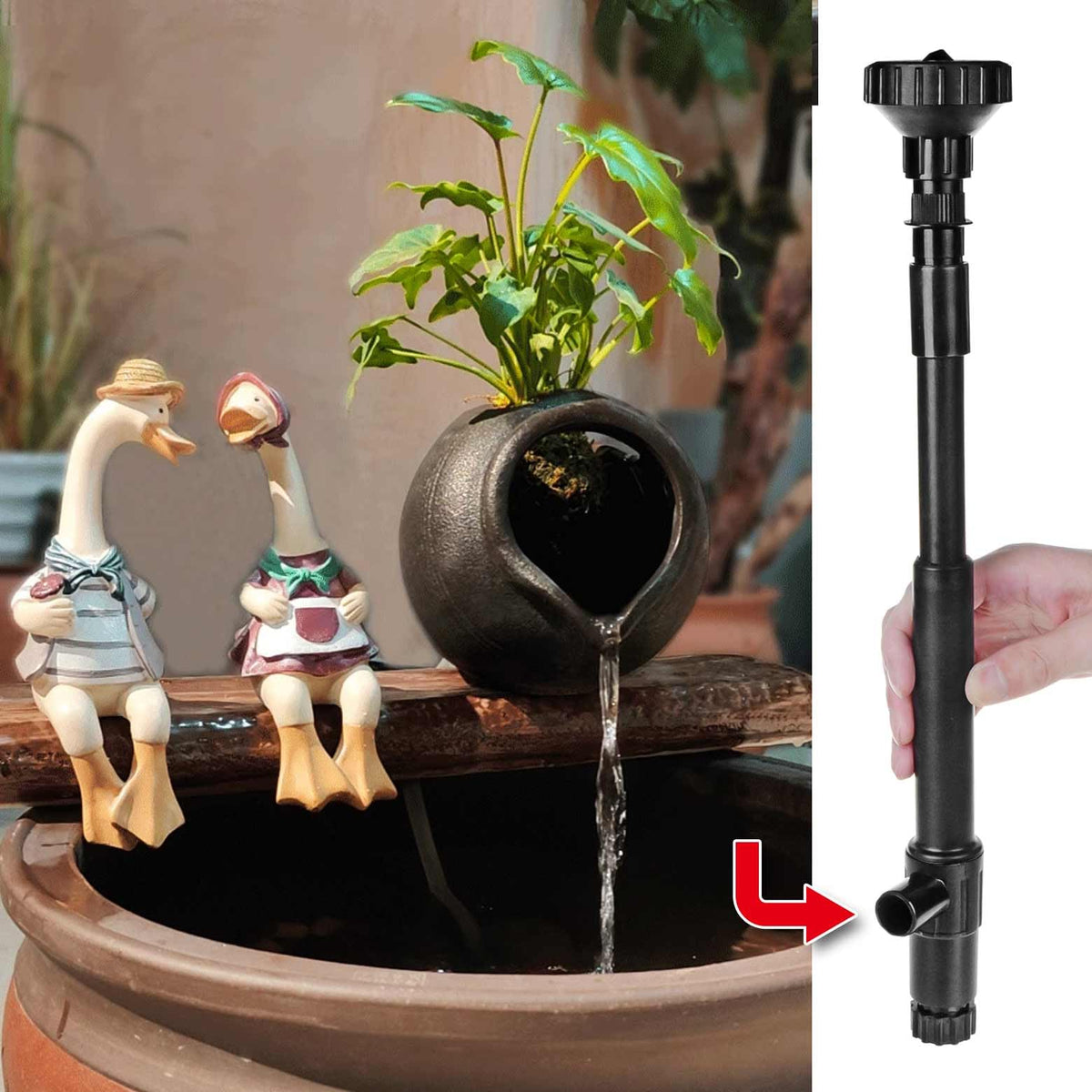 Hottche water column spray head creates tall water jets for focal point