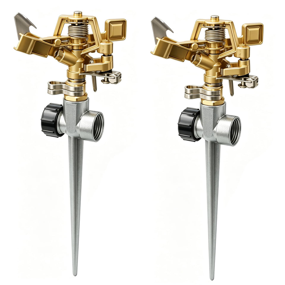 Hourleey 2-pack impact sprinkler head for even yard watering across large lawns