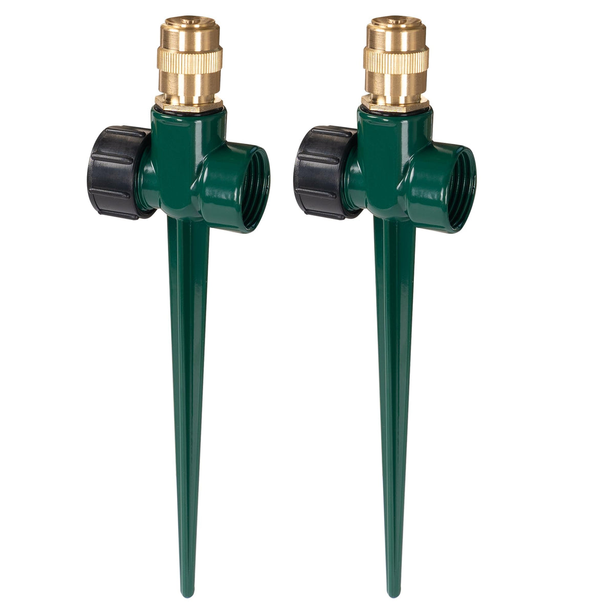 Hourleey 2Pack brass lawn sprinkler evenly waters large lawns.