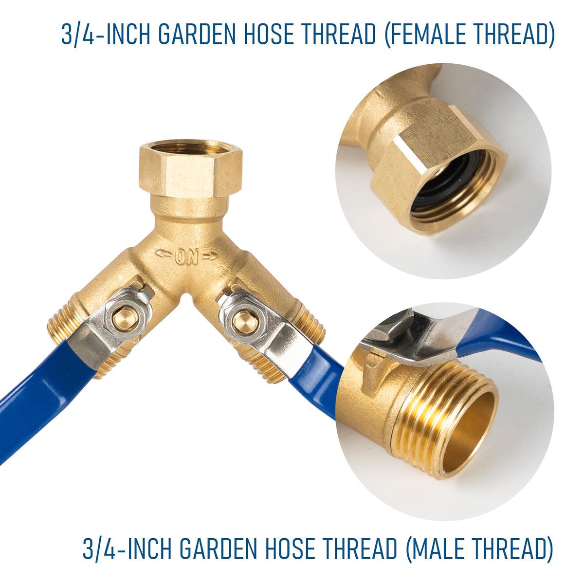 Hourleey 3/4 GHT thread connector fits most hoses and faucets.