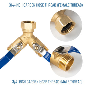 Hourleey 3/4 GHT thread connector fits most hoses and faucets.