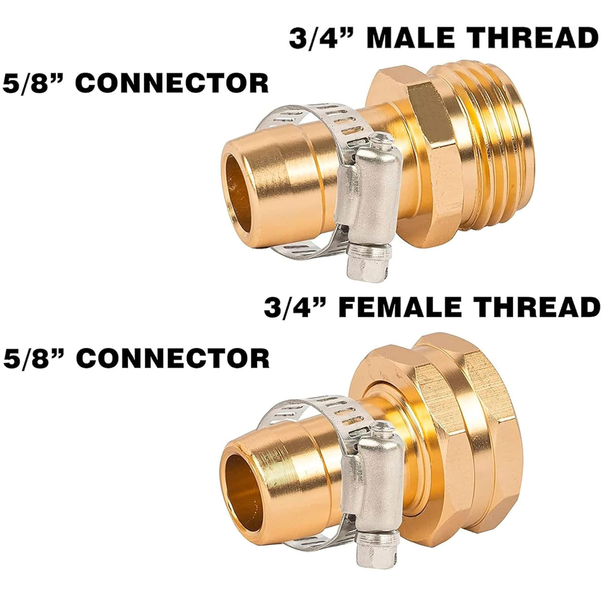Hourleey aluminum hose connectors shown for long lasting outdoor watering
