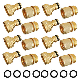 Hourleey brass garden hose quick connect 8-pack shows durable, reliable fittings