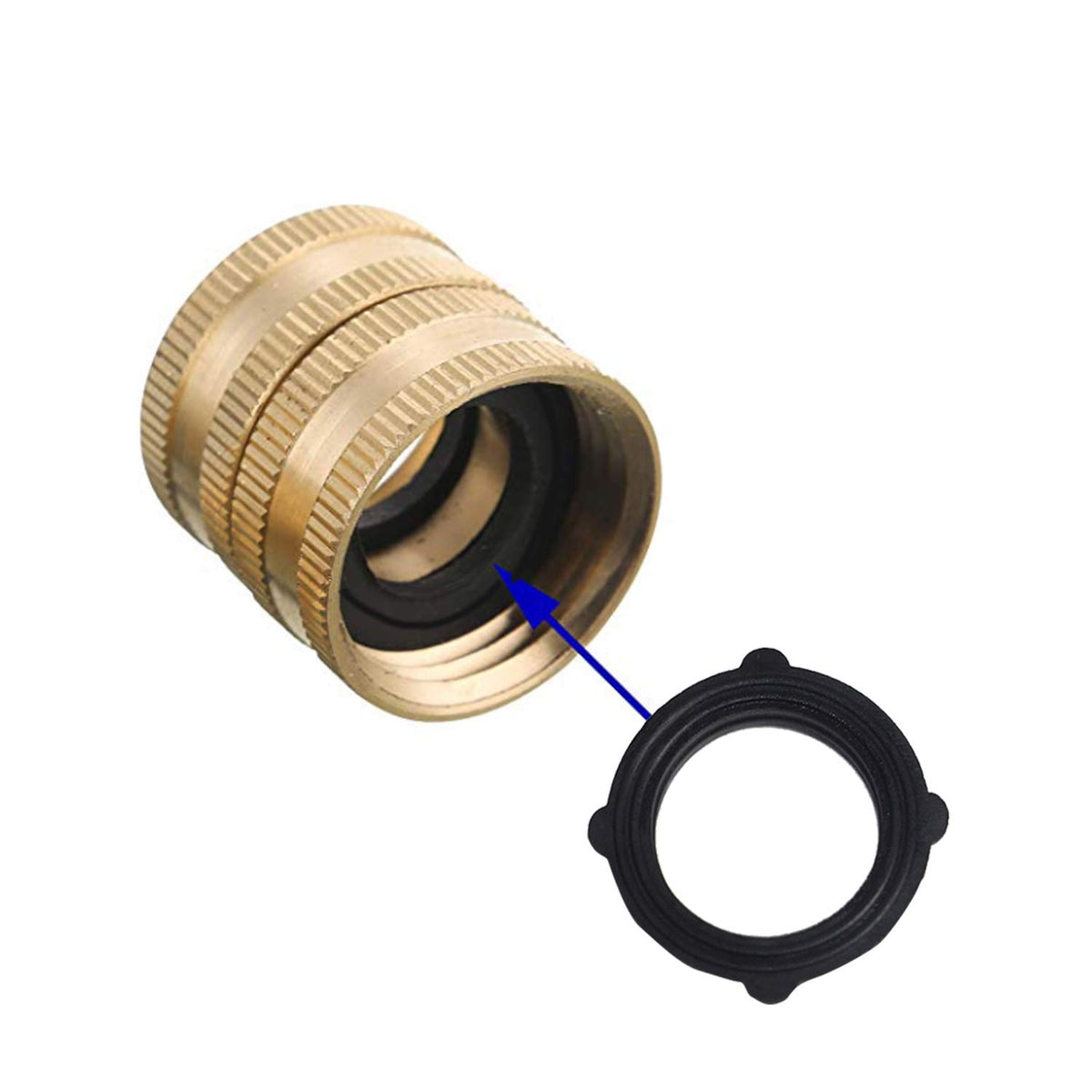 Hourleey brass hose adapter male-to-male connection ready for use.