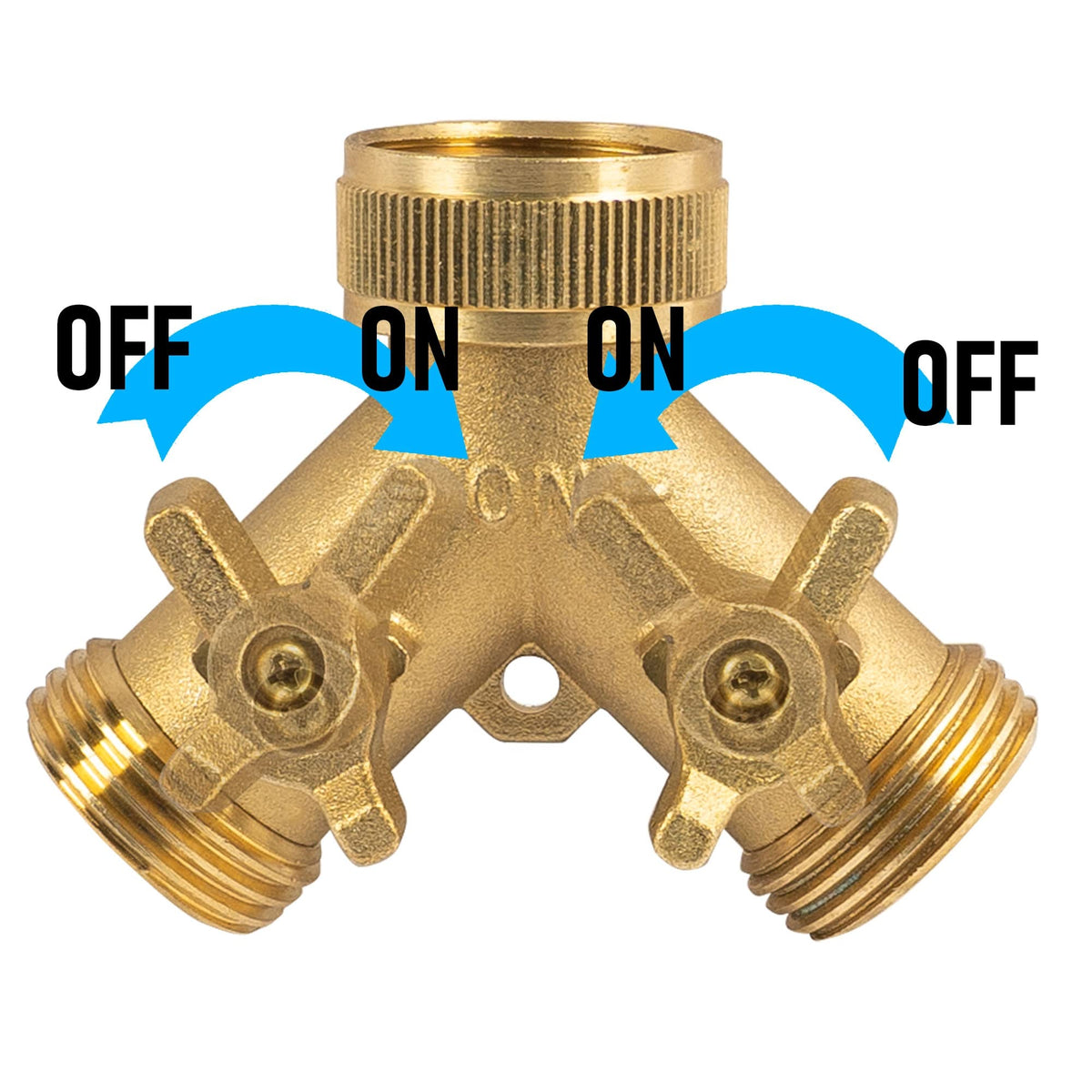 Hourleey brass splitter with ergonomic handles for comfortable operation.