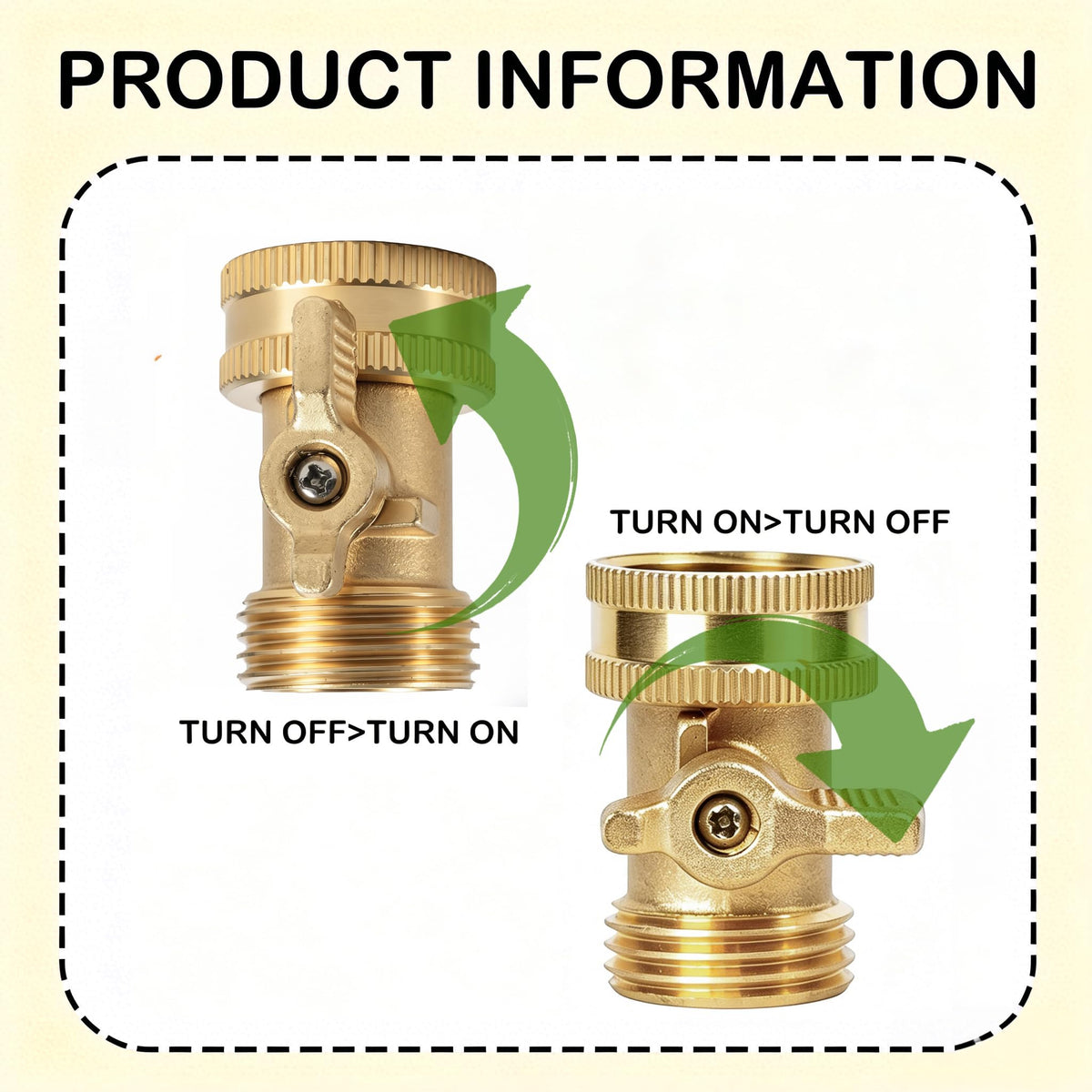 Hourleey brass hose valve ergonomic-handle close-up for comfortable grip