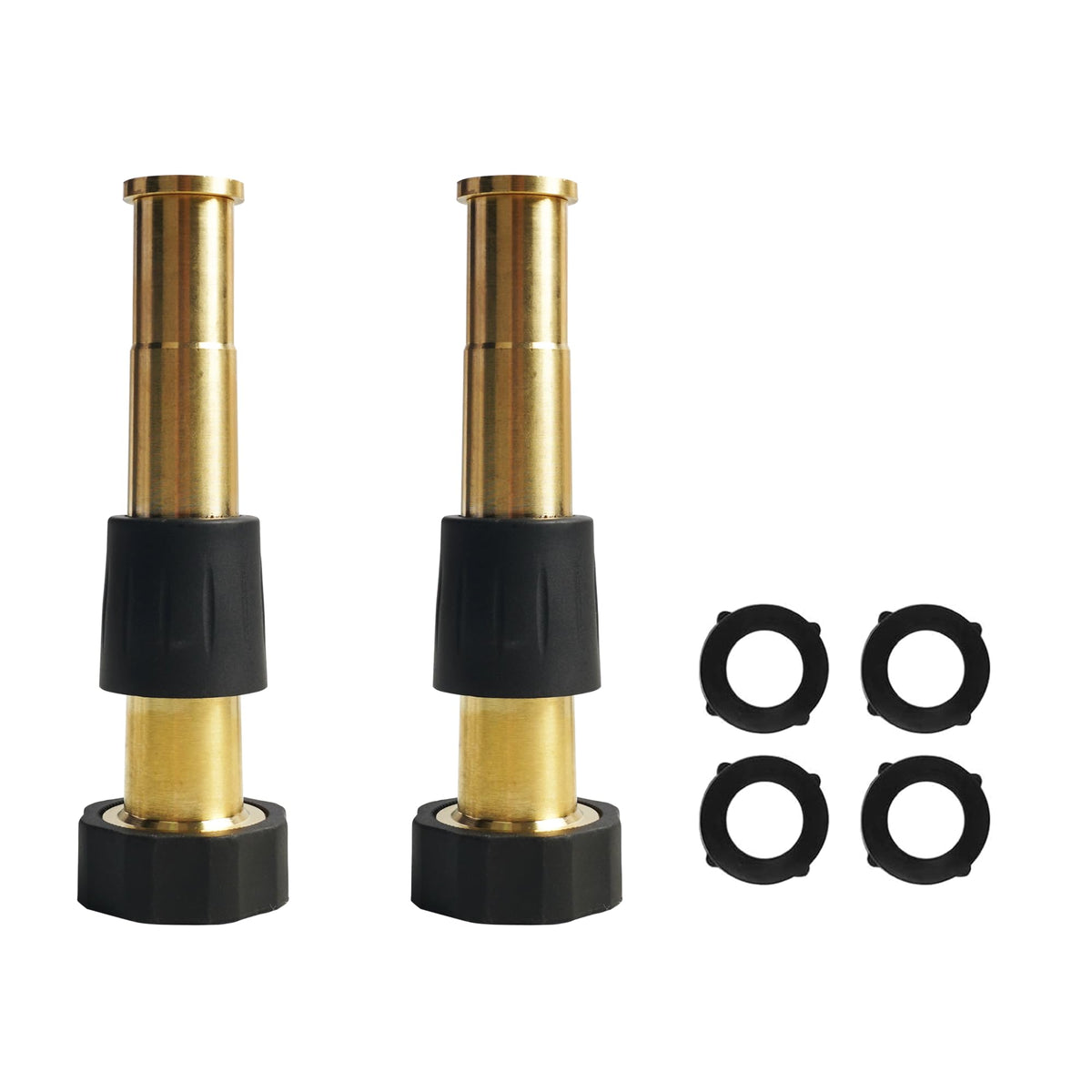 Hourleey brass nozzle 5-inch 2-pack for durable garden spraying.