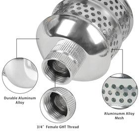 Hourleey bubbler head with 3-4 in garden hose thread compatibility.