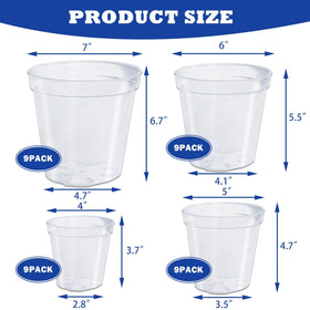 Hourleey clear 6-inch nursery pot supports easy root observation and air access.