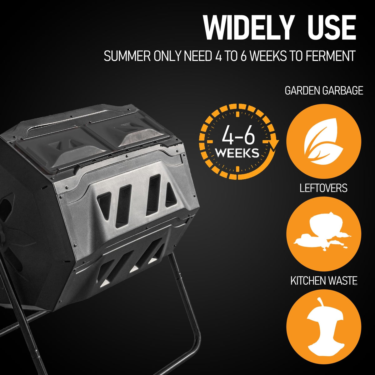 Hourleey aeration holes and deep fins promote airflow and breakdown