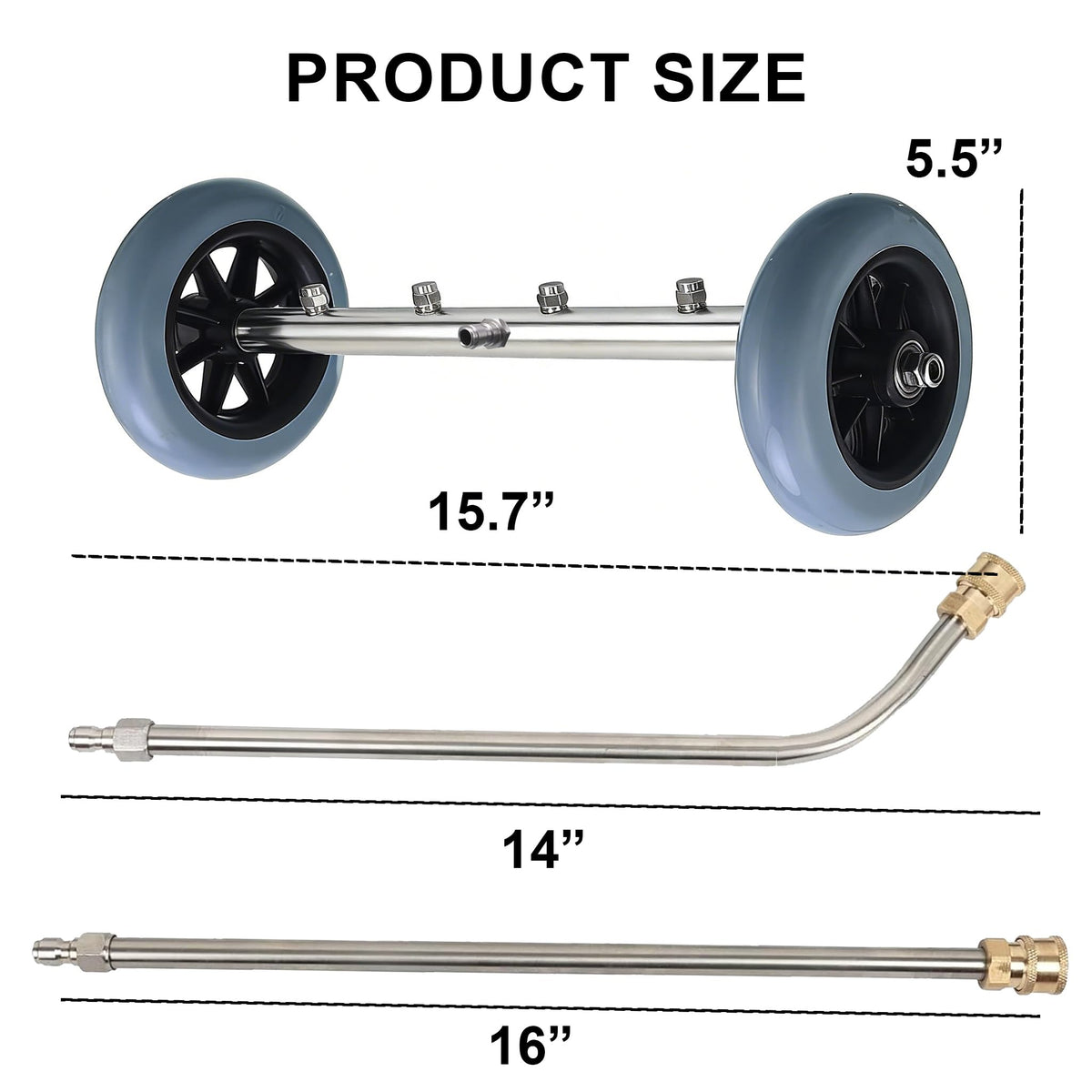 Hourleey curved wand 14-inch enables versatile spray angles during cleaning