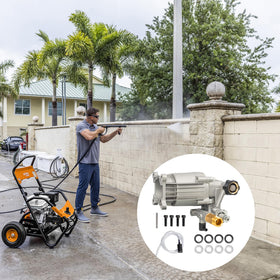 Hourleey detergent hose and mounting kit shown for fast, tool-free setup.