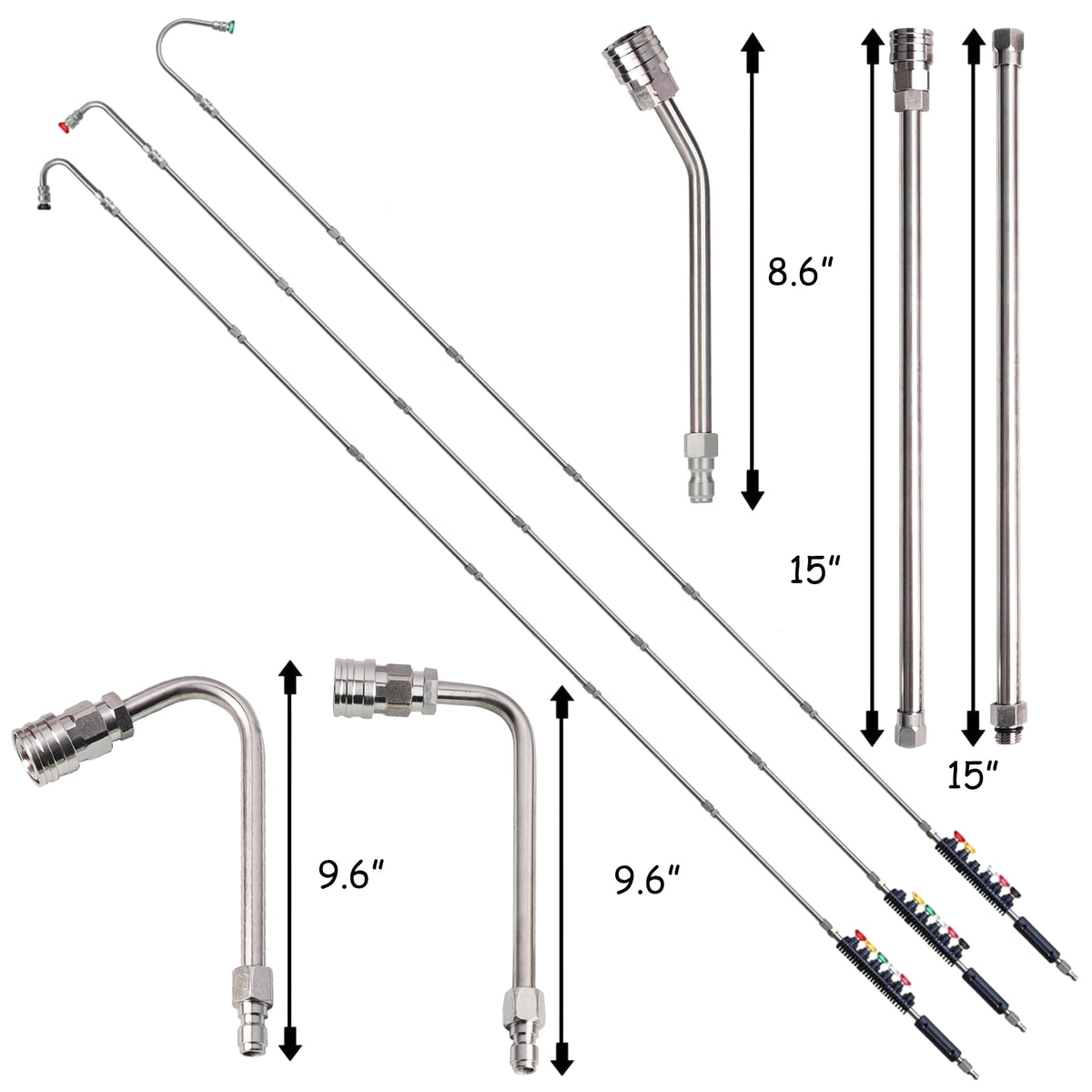 Hourleey 120-degree curved wand covers wide spray areas.