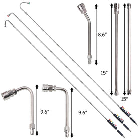 Hourleey 120-degree curved wand covers wide spray areas.
