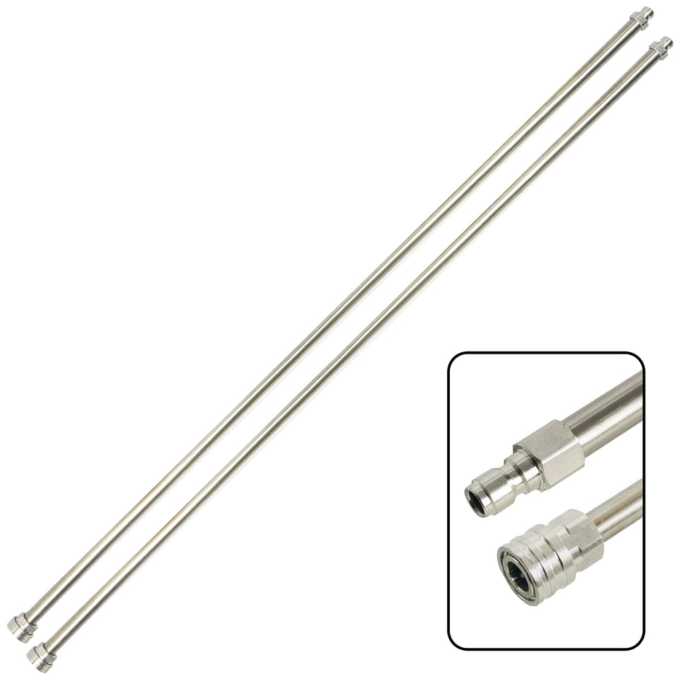 Hourleey extension wand 60-inch pair, side view, extends cleaning reach.