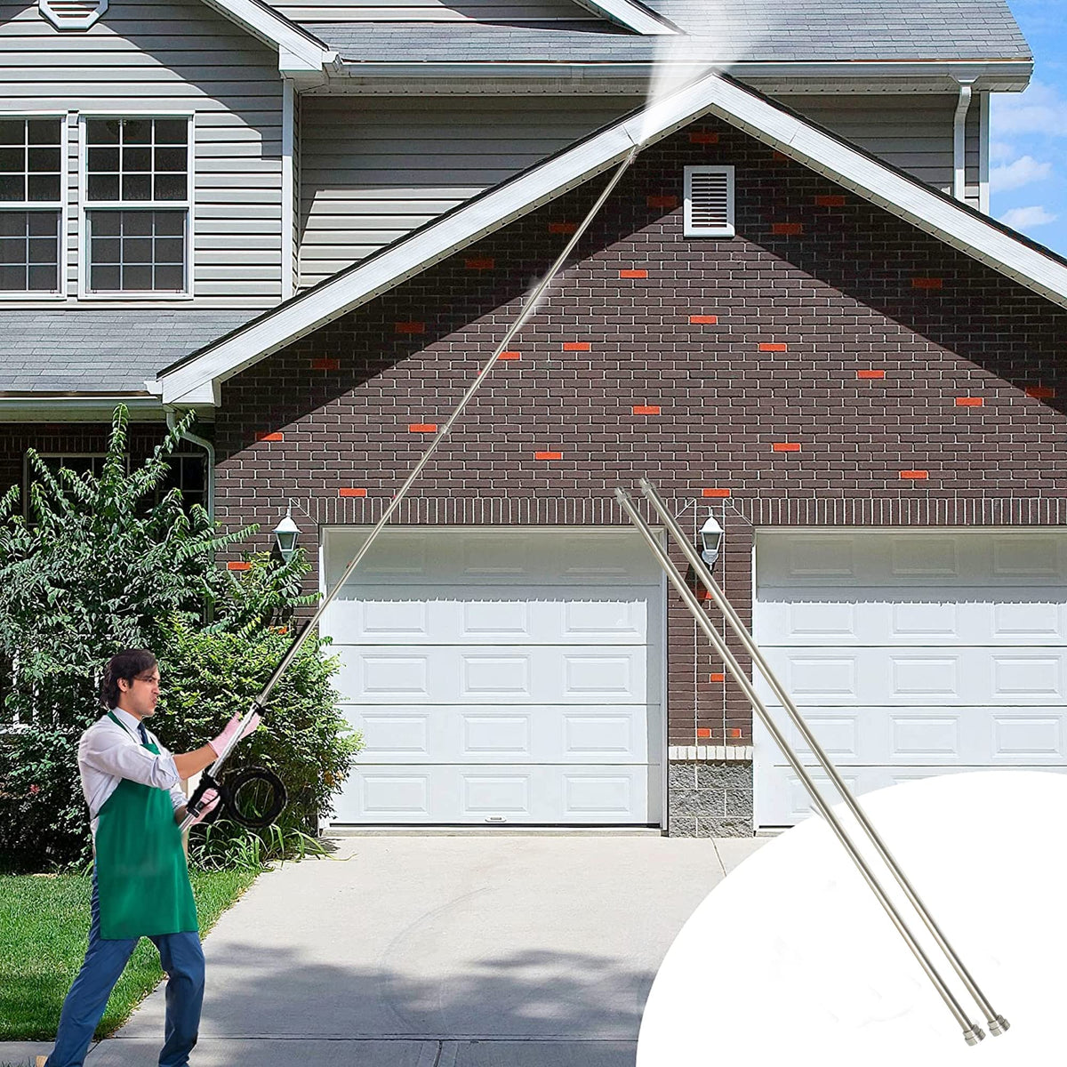 Hourleey extension-wand 60-inch use on deck and driveway.