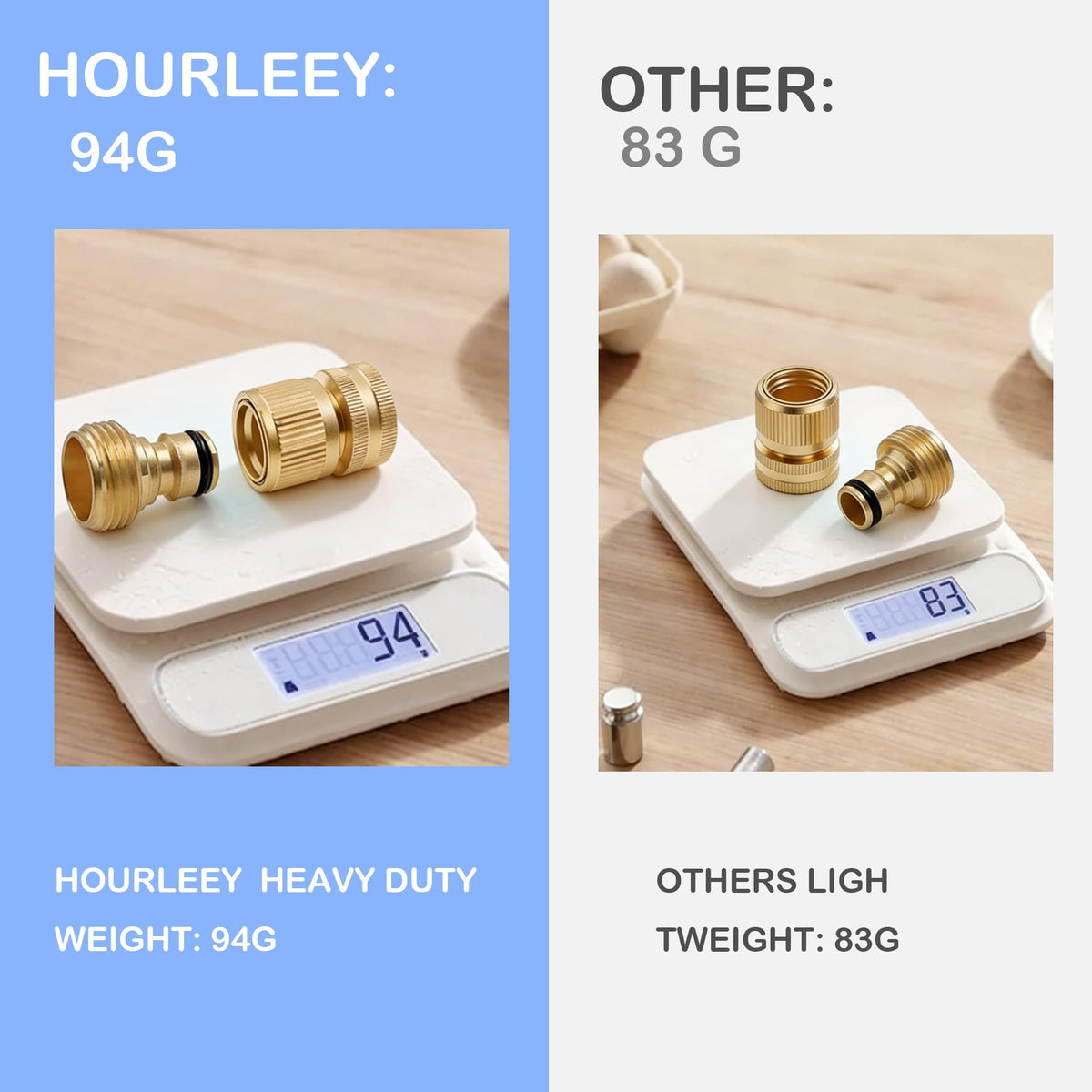 Hourleey female hose connector for secure, leak-free joining.