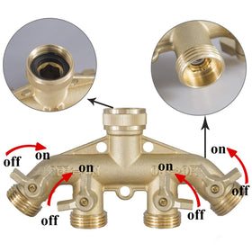 Hourleey four-way hose connector helps manage multiple hoses easily