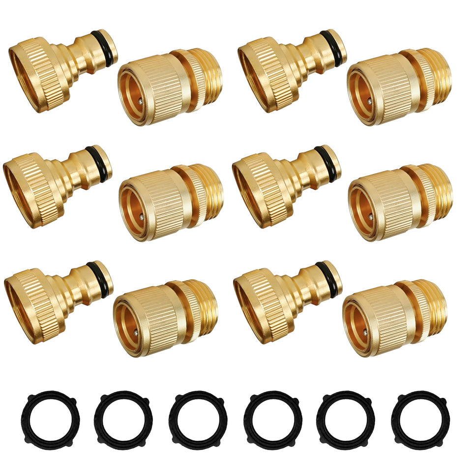 Hourleey brass garden hose quick-connect male fitting for fast, leak-free connections.