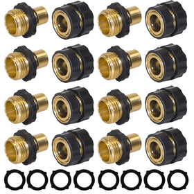Hourleey garden hose quick connect set demonstrates fast, tool-free setup for flexible watering.