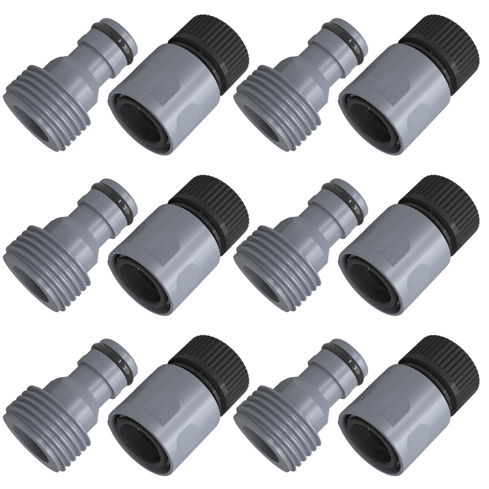 Hourleey garden hose quick connector set demonstrates compact, easy-install fittings for fast setup.