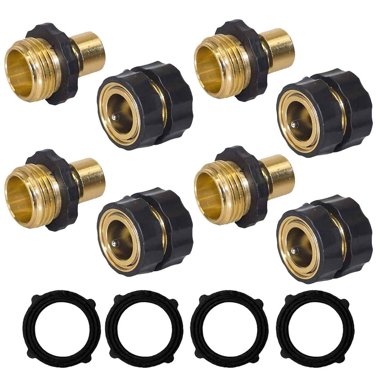 Hourleey garden hose quick connector set for fast, tool-free hose connections.