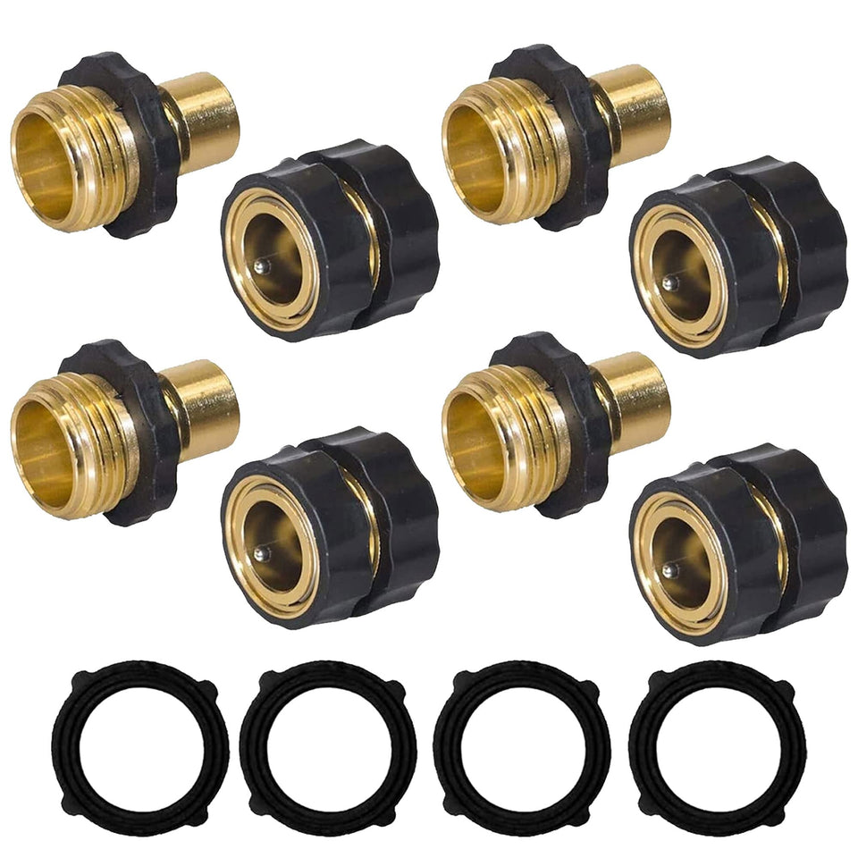Hourleey garden hose quick connector set for fast, tool-free hose connections.