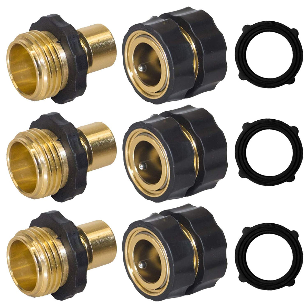 Hourleey garden hose quick connector set enables fast, leak-free connections.