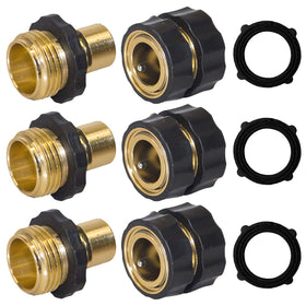 Hourleey garden hose quick connector set enables fast, leak-free connections.