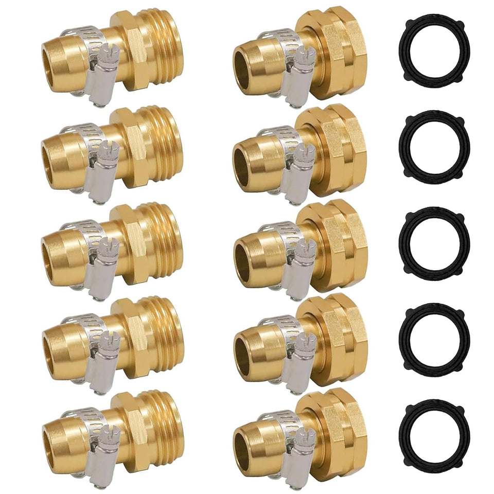 Hourleey garden hose repair connector set for quick, tool-free fixes.