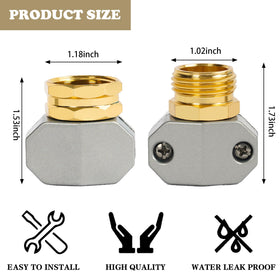 Hourleey garden hose repair kit aluminum joints for durable, rust resistant repairs