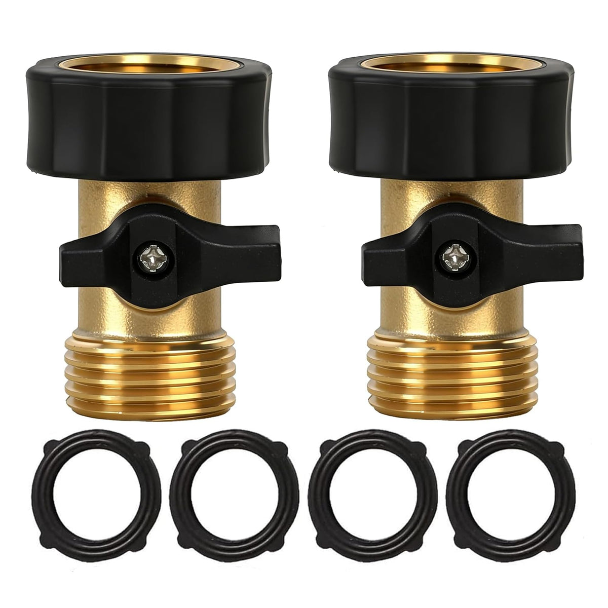 Hourleey garden hose shut-off valve with ergonomic handle for precise flow control.