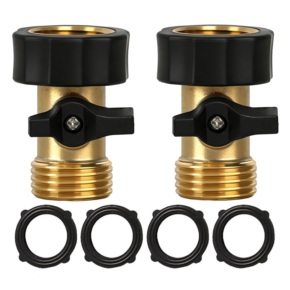 Hourleey garden hose shut-off valve with ergonomic handle for precise flow control.