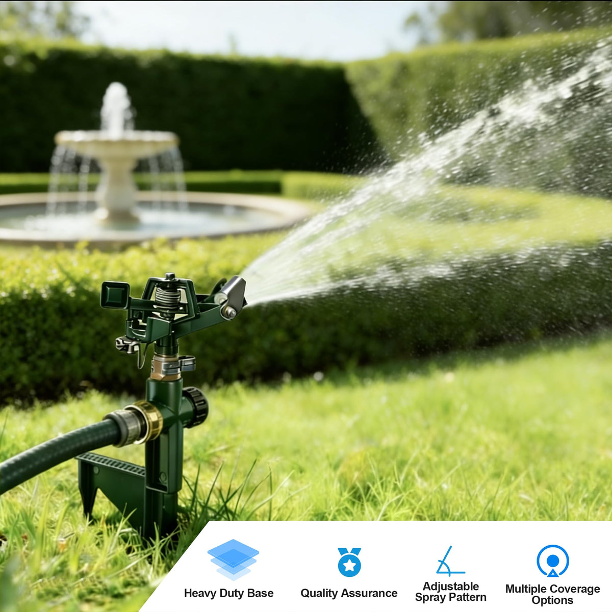 Hourleey garden setup supports patios and greenhouses with flexible irrigation.