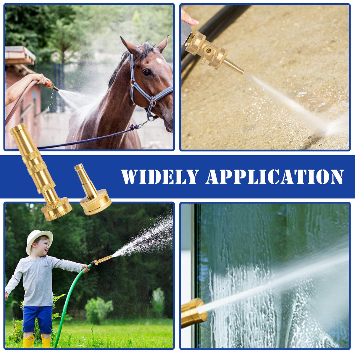 Hourleey versatile nozzle supports garden care, car washing, deck and driveway cleaning.