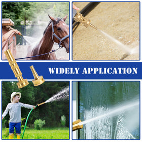 Hourleey versatile nozzle supports garden care, car washing, deck and driveway cleaning.