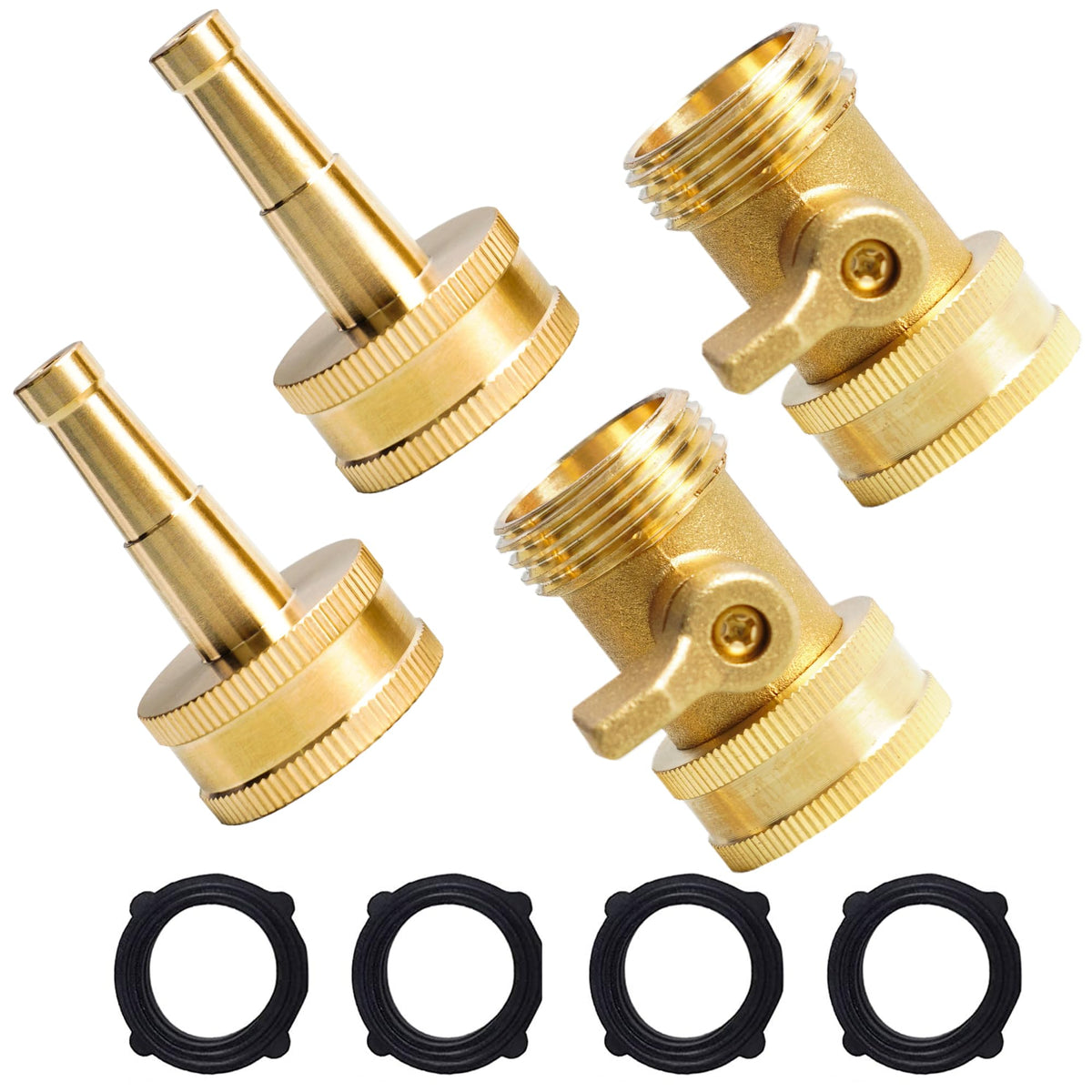 Hourleey heavy-duty brass hose nozzle front view for high-pressure cleaning and durability.