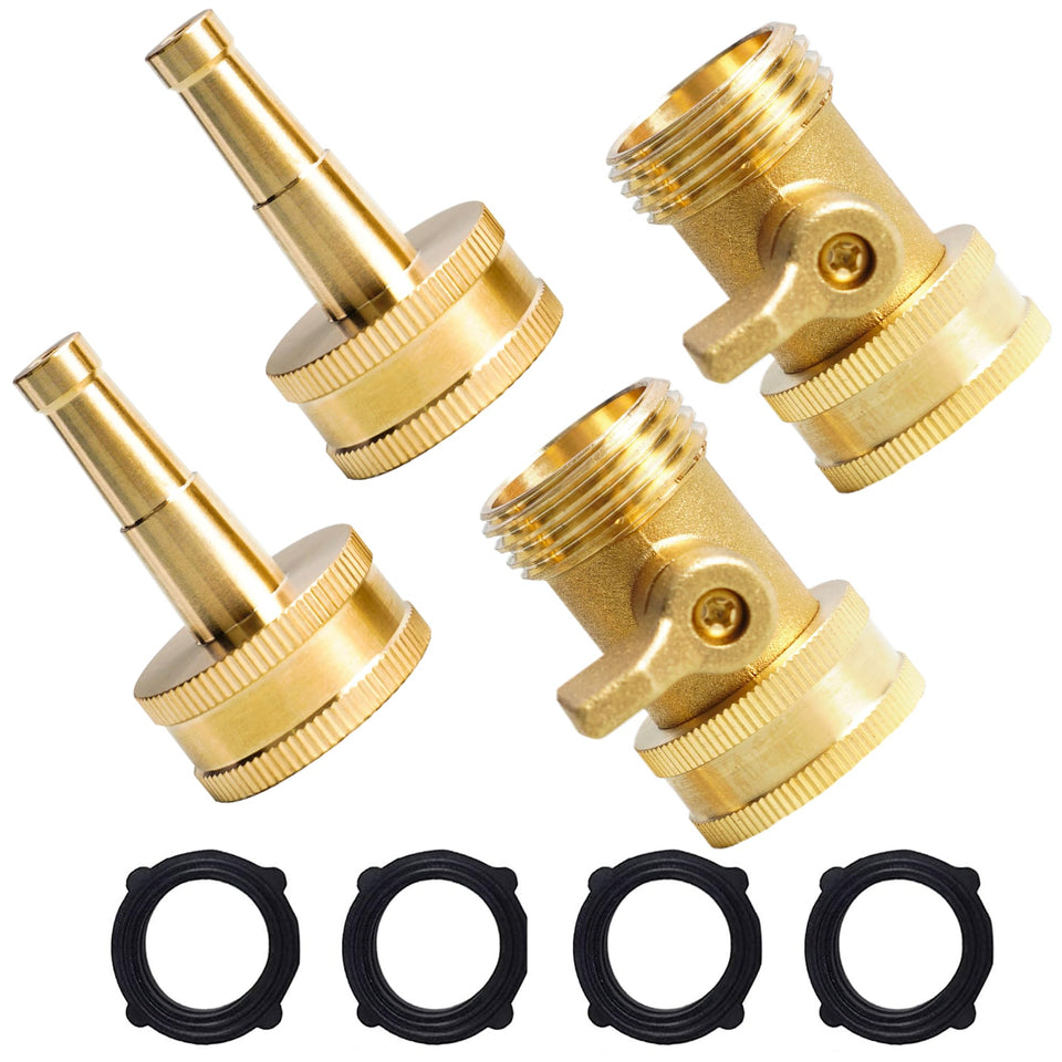 Hourleey heavy-duty brass hose nozzle front view for high-pressure cleaning and durability.