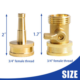 Hourleey heavy-duty brass hose nozzle side view showcasing robust build.
