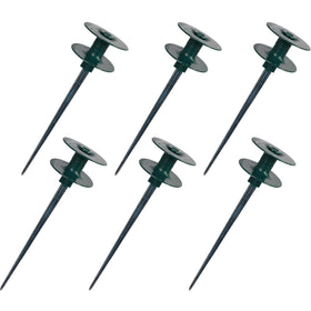Hourleey hose guide spike 10-inch keeps hoses away from flower beds.