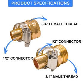 Hourleey 1/2-inch hose connector mender showing secure end-to-end repairs