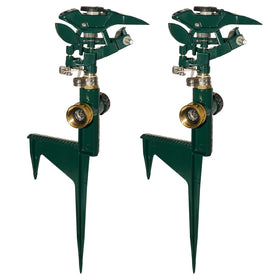 Hourleey impact sprinkler head delivers 360-degree coverage for even lawn watering.