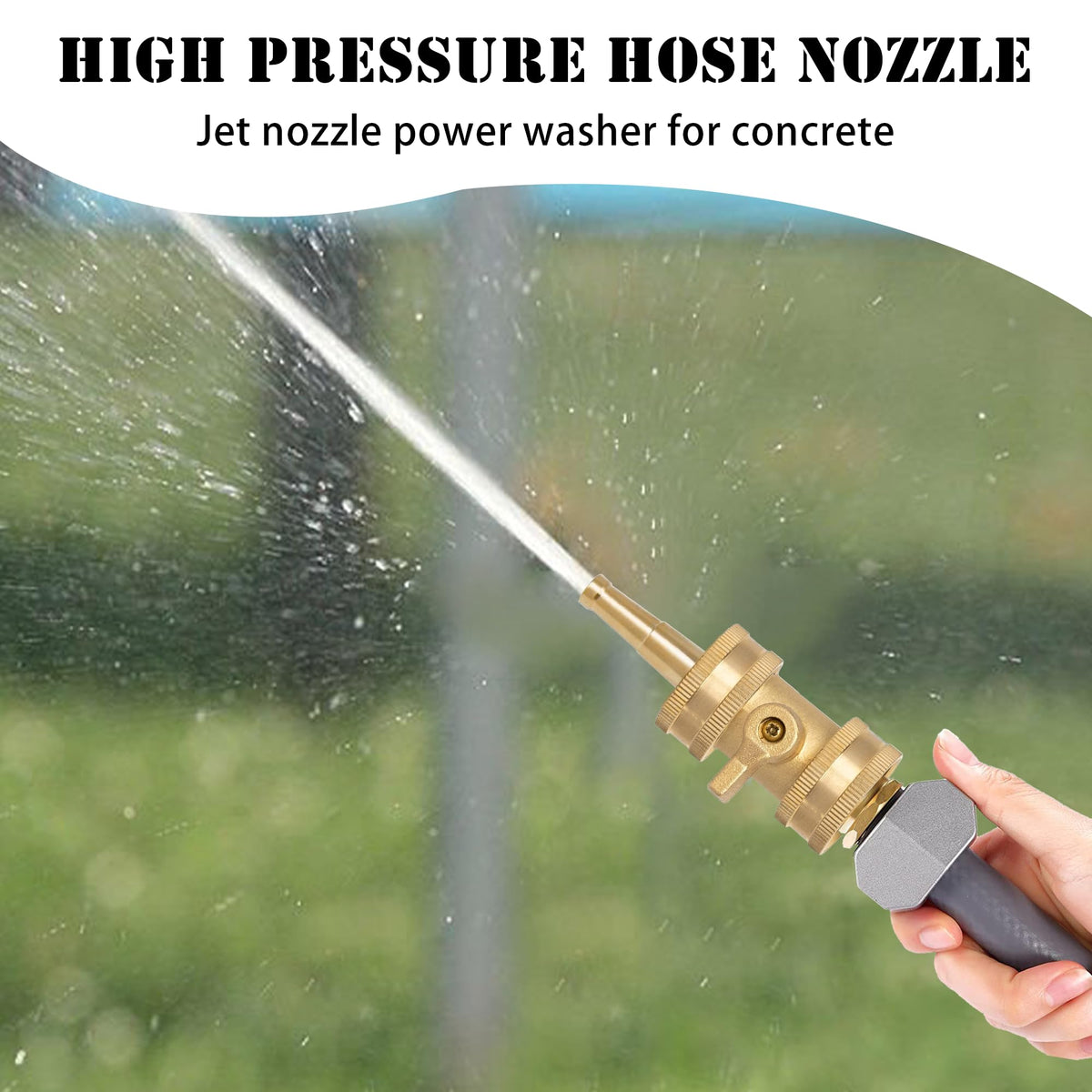 Hourleey included components shown: two nozzles, two valves, four washers.