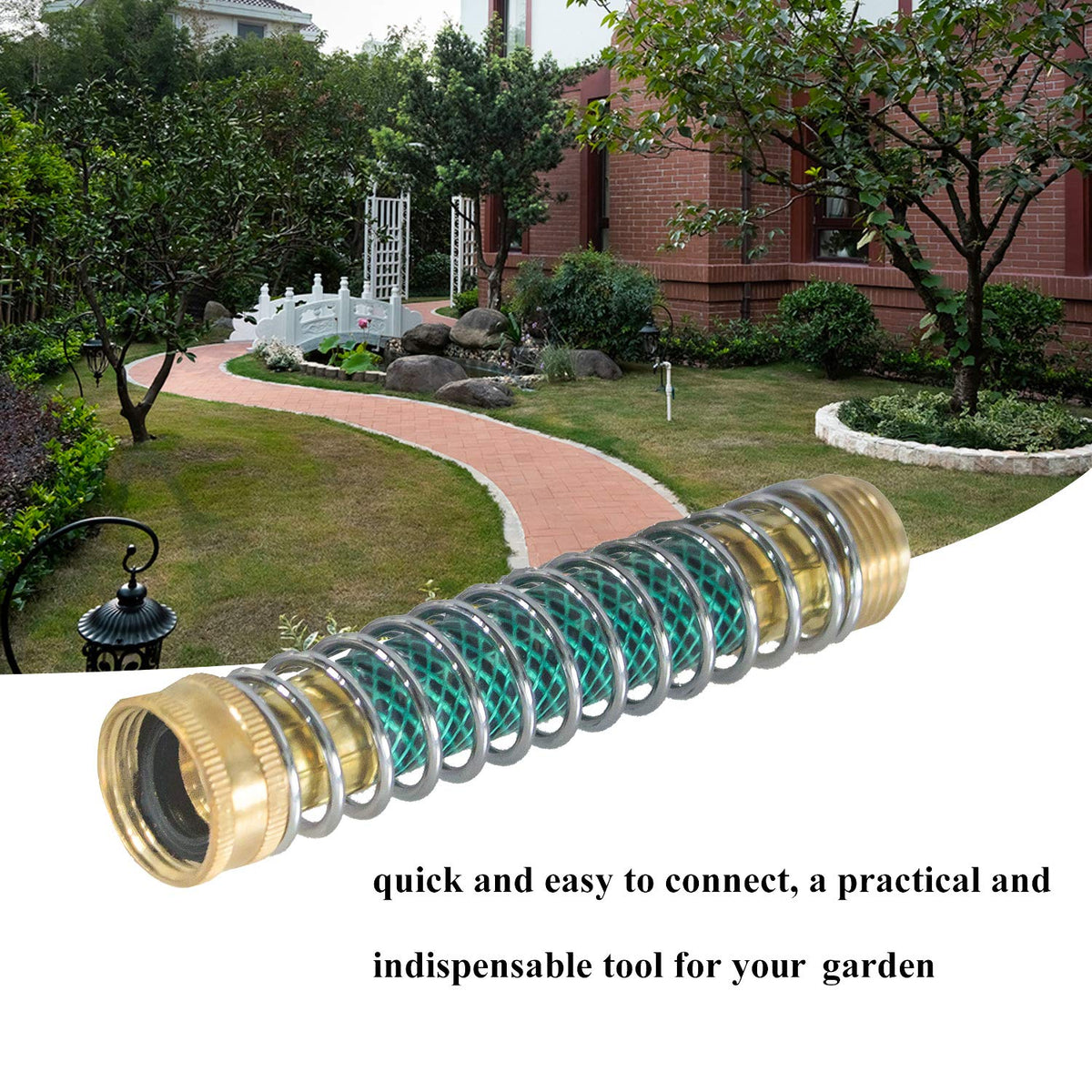 Hourleey installation view shows smooth faucet-to-hose connection.