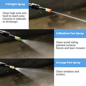 Hourleey 0-degree red nozzle delivers focused cleaning power.